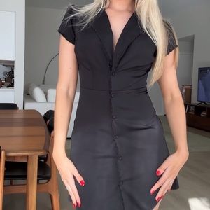 Urban Outfitters Betty Collared Mini Dress Black Size Small